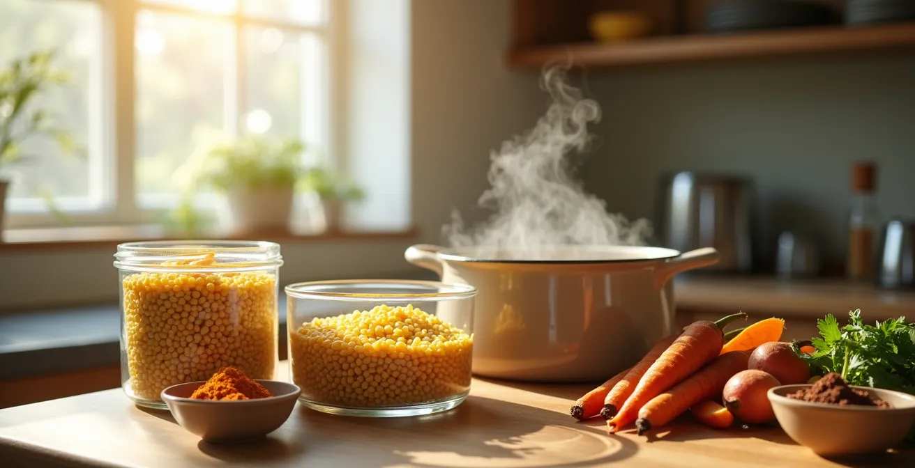 Préparation de repas chauds et nourrissants pour équilibrer Vata