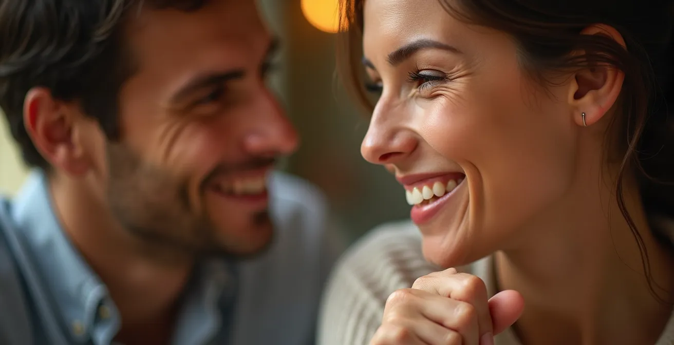 Gros plan sur des visages en conversation intime montrant une écoute profonde et empathique