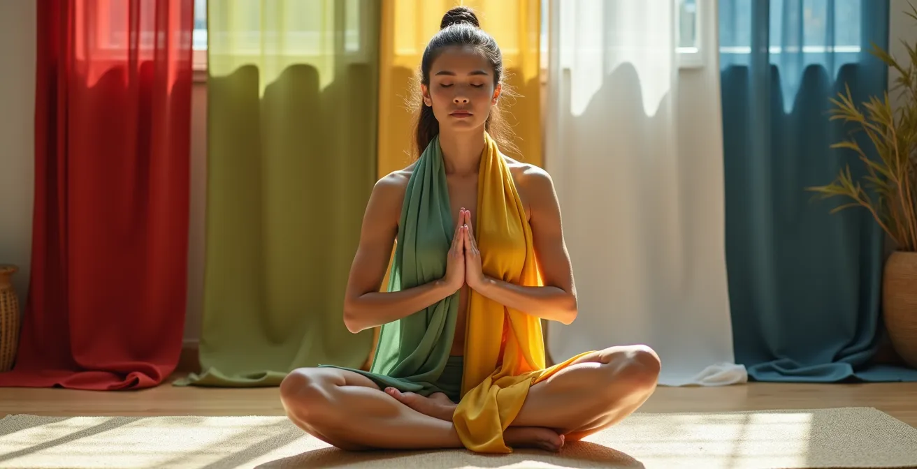 Représentation visuelle de la circulation énergétique et des blocages émotionnels