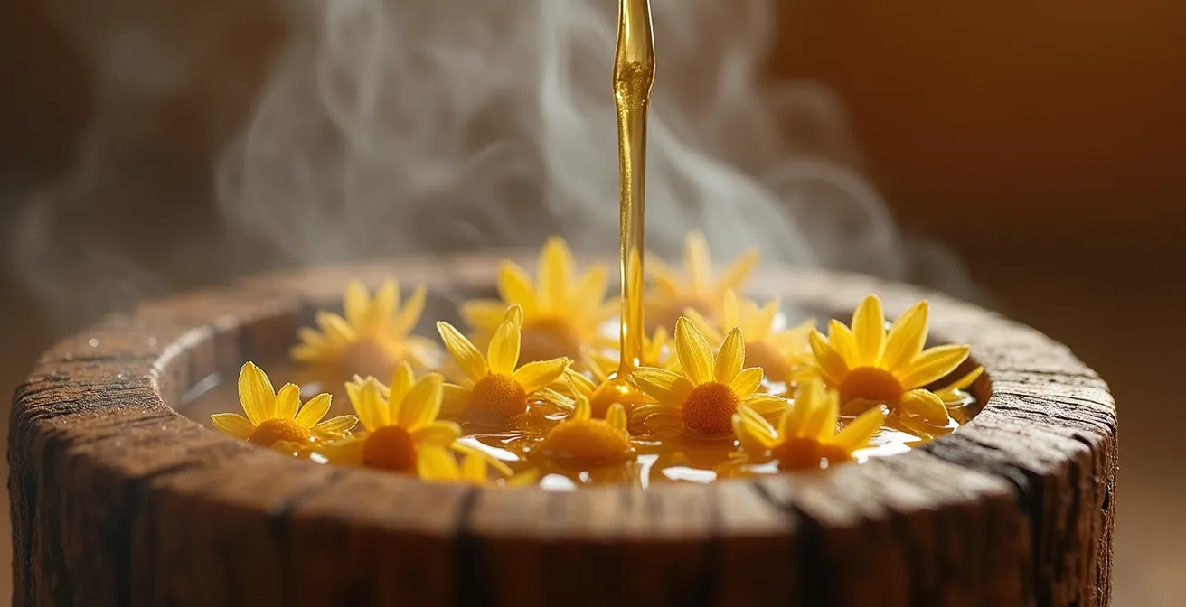 Différentes méthodes de préparation de plantes médicinales avec théière, mortier et récipients