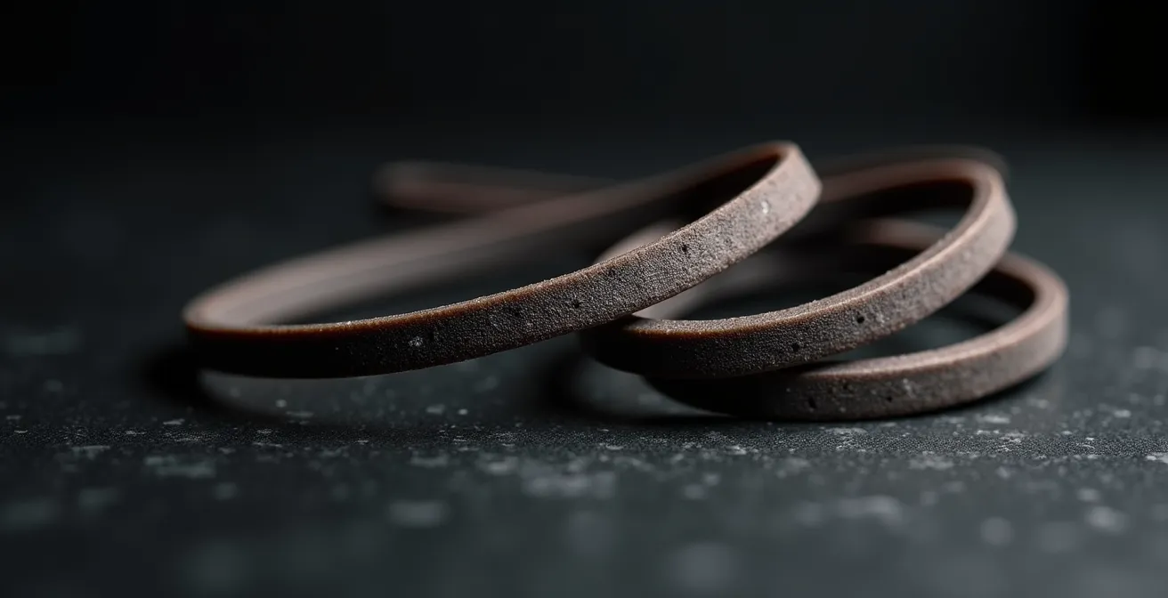 Élastique tendu à son maximum sur le point de se rompre, métaphore visuelle de l'accumulation du stress chronique
