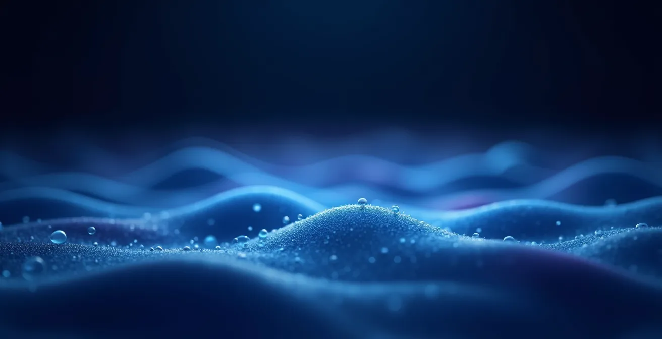 Représentation abstraite et artistique du processus de nettoyage cérébral nocturne