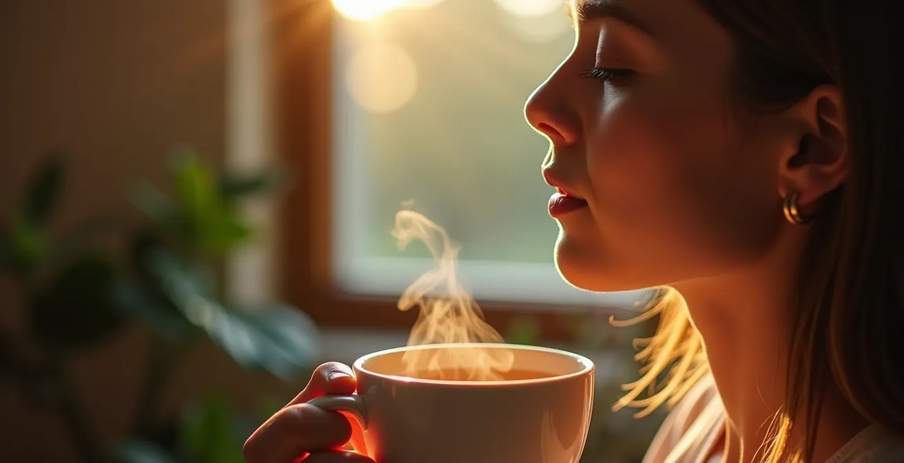 Personne méditant seule dans un espace calme représentant la recharge de l'énergie sociale