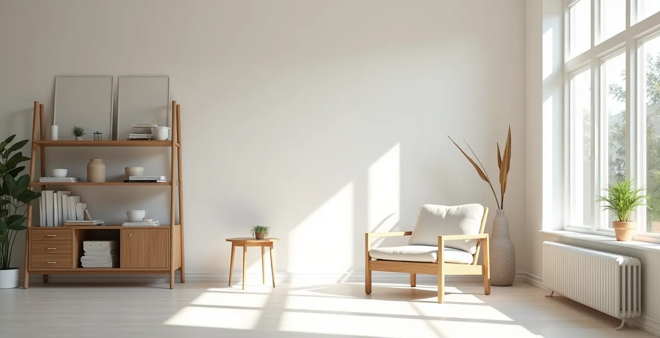 Espace épuré symbolisant la clarté mentale après un tri relationnel